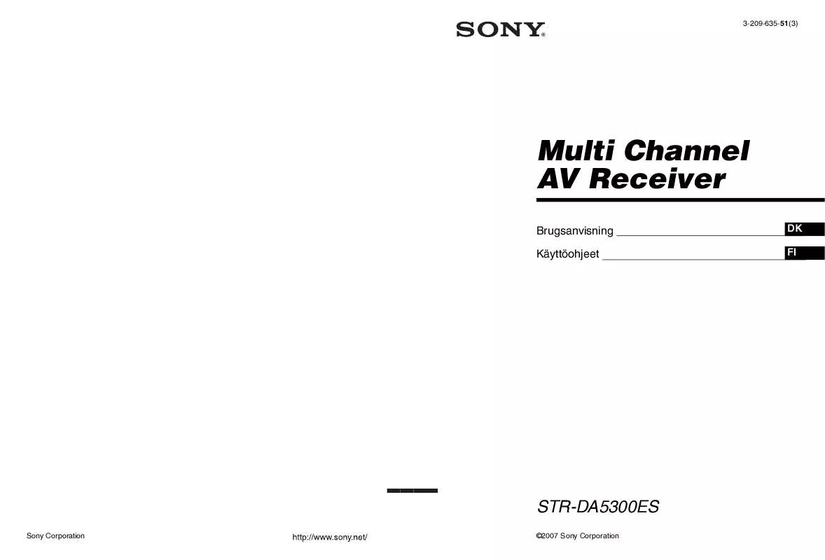 Mode d'emploi SONY STR-DA5300ES