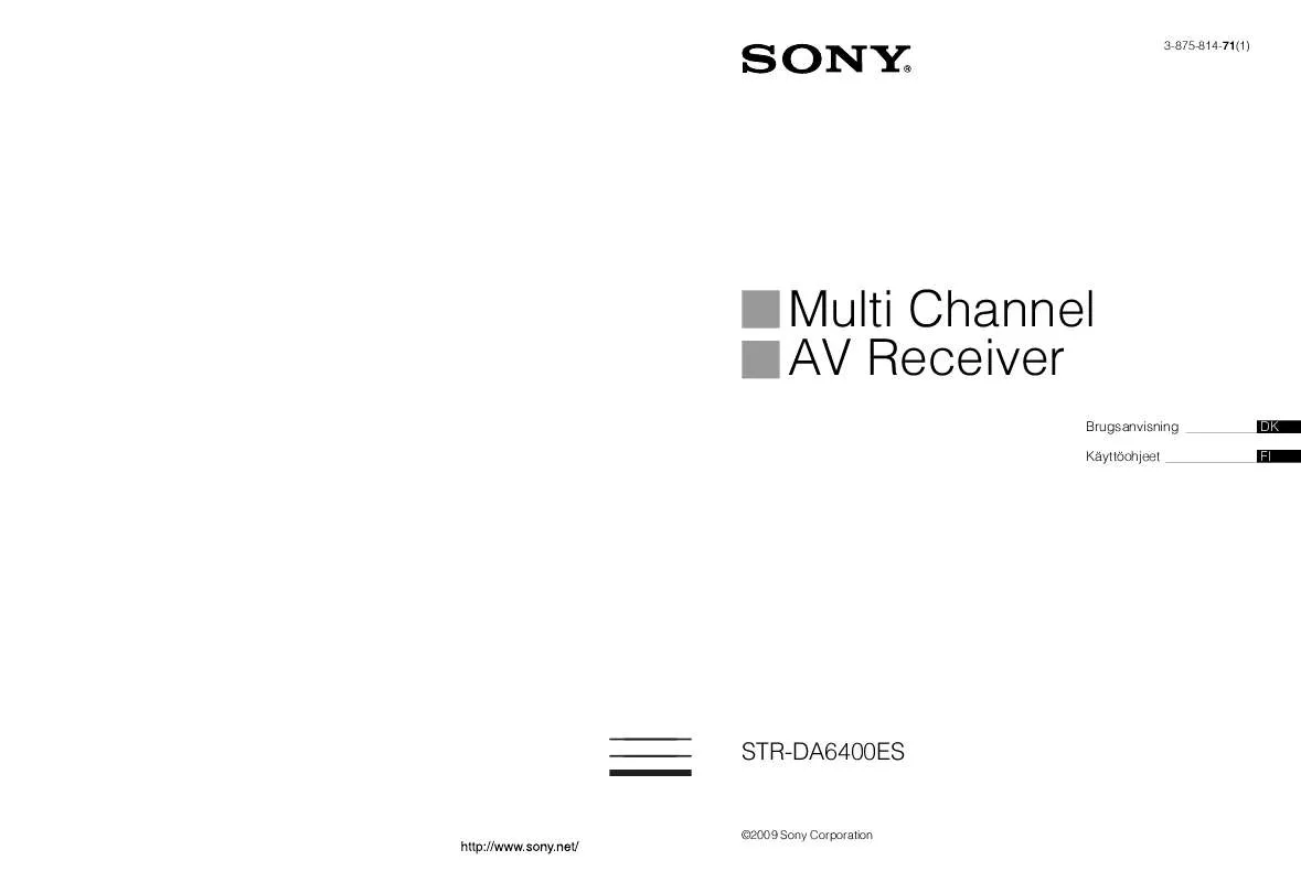 Mode d'emploi SONY STR-DA6400ES