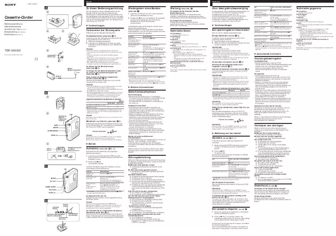 Mode d'emploi SONY TCM-323