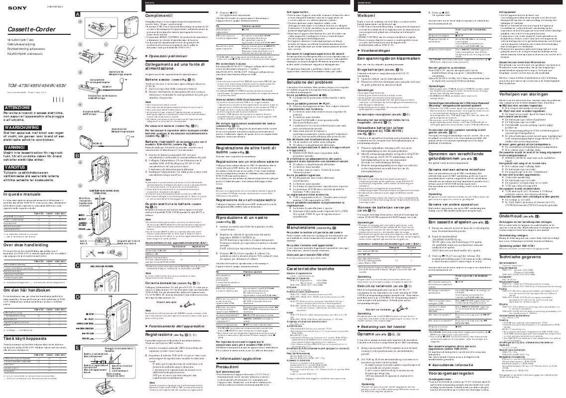 Mode d'emploi SONY TCM-453V