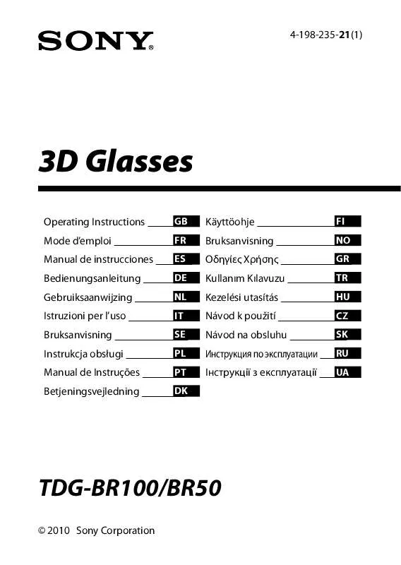 Mode d'emploi SONY TDG-BR50