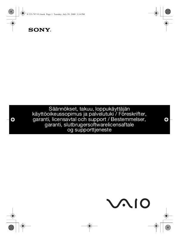 Mode d'emploi SONY VAIO VGN-BZ12EN