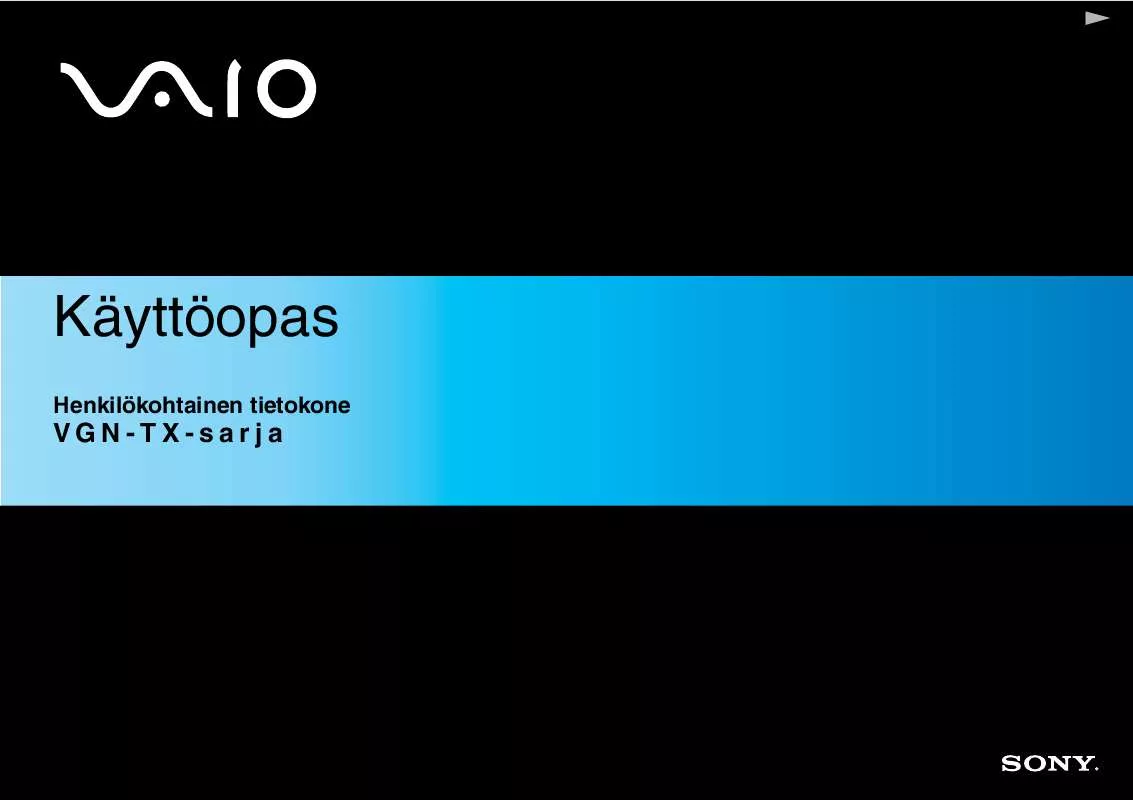 Mode d'emploi SONY VAIO VGN-TX1XRP/B