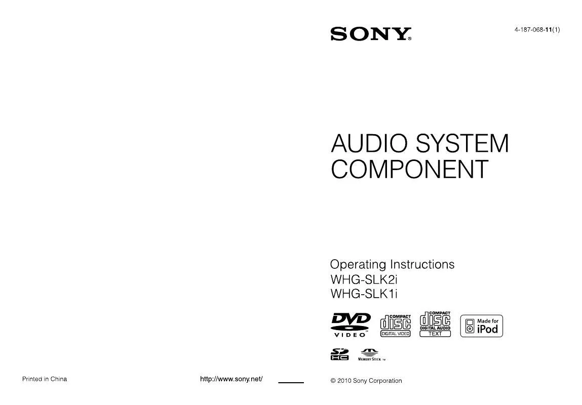 Mode d'emploi SONY WHG-SLK1I