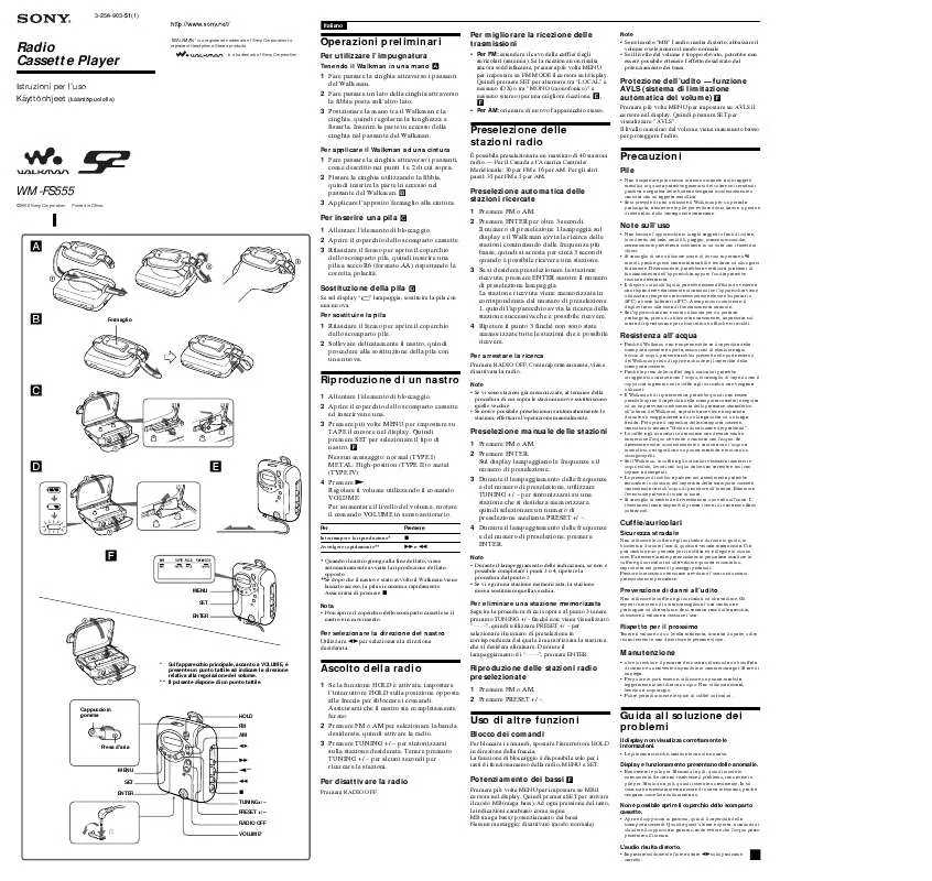 Mode d'emploi SONY WM-FS555