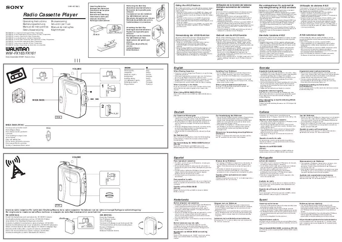 Mode d'emploi SONY WM-FX163