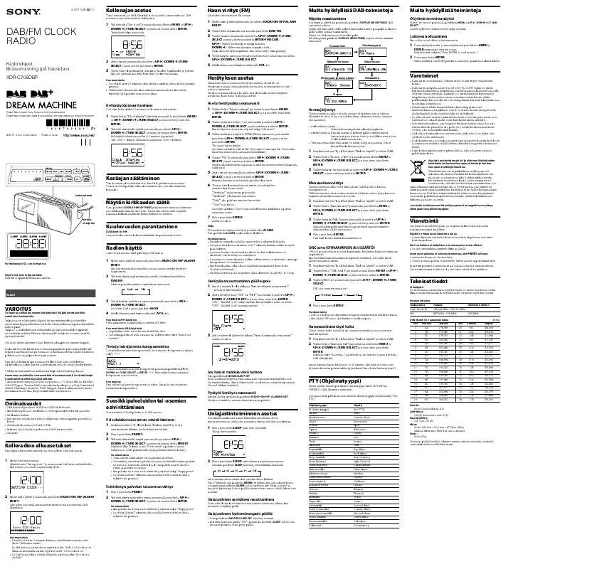 Mode d'emploi SONY XDR-C706DBP