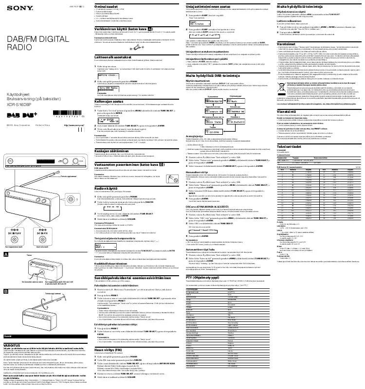 Mode d'emploi SONY XDR-S16DBP