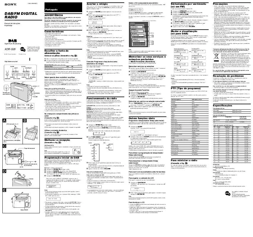 Mode d'emploi SONY XDR-S20