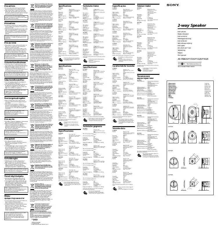 Mode d'emploi SONY XS-F1325