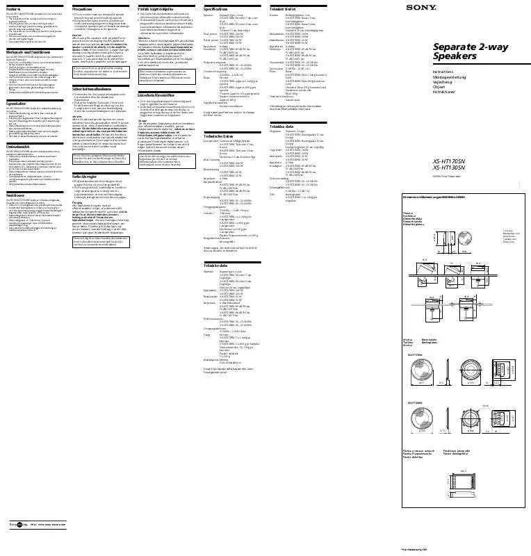 Mode d'emploi SONY XS-HT170SN