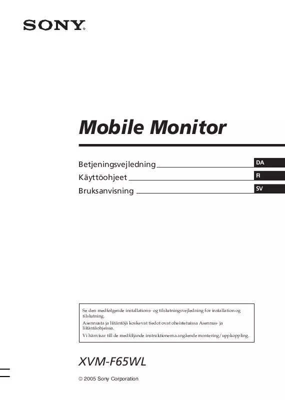 Mode d'emploi SONY XVM-F65WL