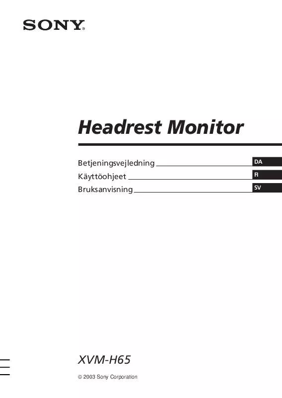 Mode d'emploi SONY XVM-H65