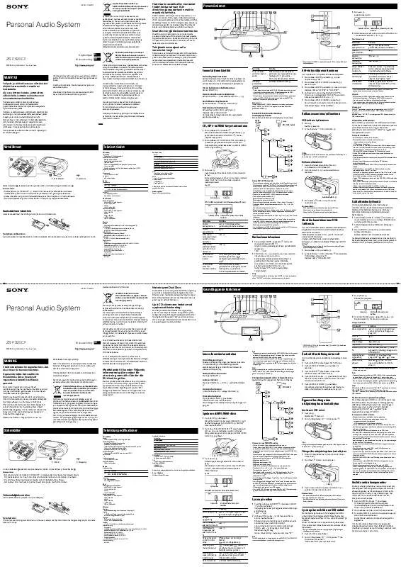 Mode d'emploi SONY ZS-PS20CP