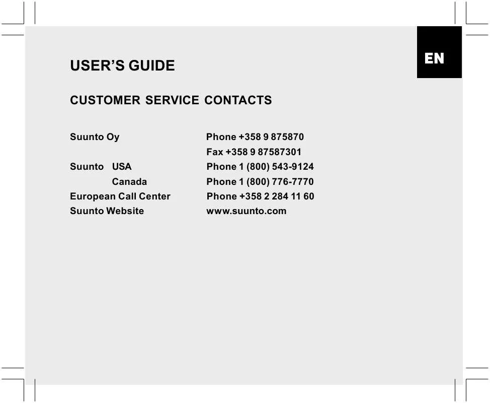 Mode d'emploi SUUNTO ALTIMAX