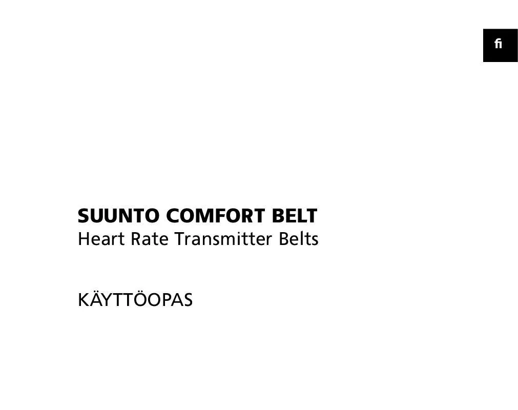 Mode d'emploi SUUNTO COMFORT BELT