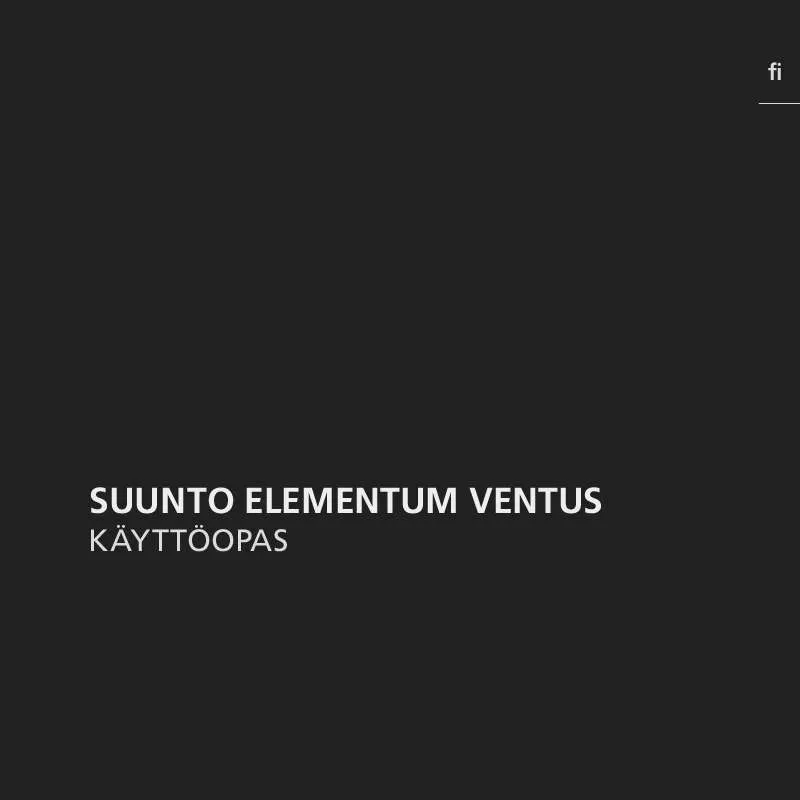 Mode d'emploi SUUNTO ELEMENTUM VENTUS