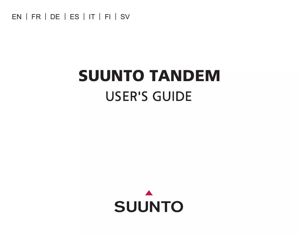 Mode d'emploi SUUNTO TANDEM