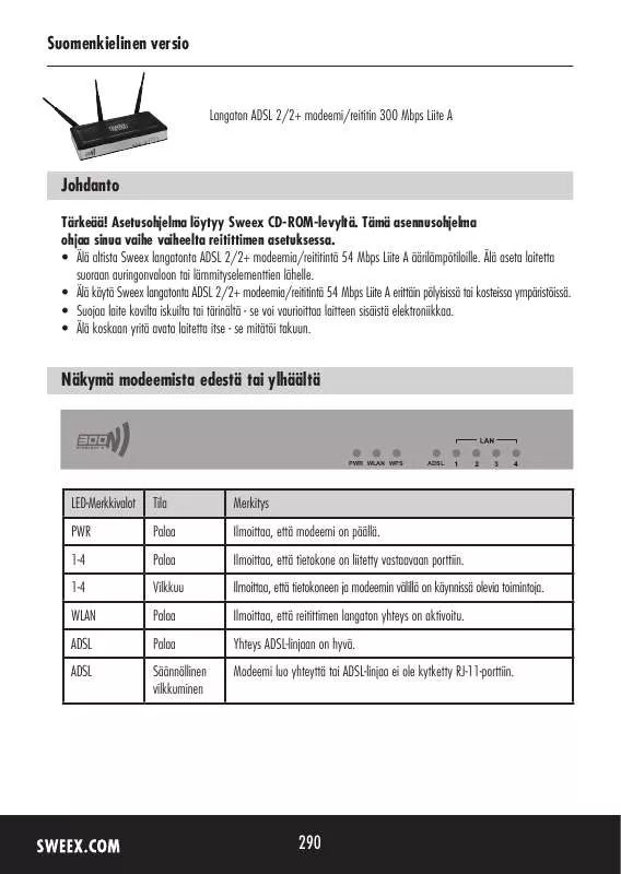 Mode d'emploi SWEEX MO300