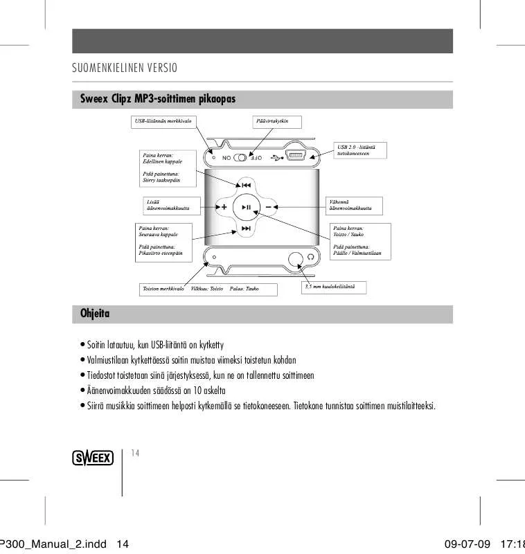 Mode d'emploi SWEEX MP300