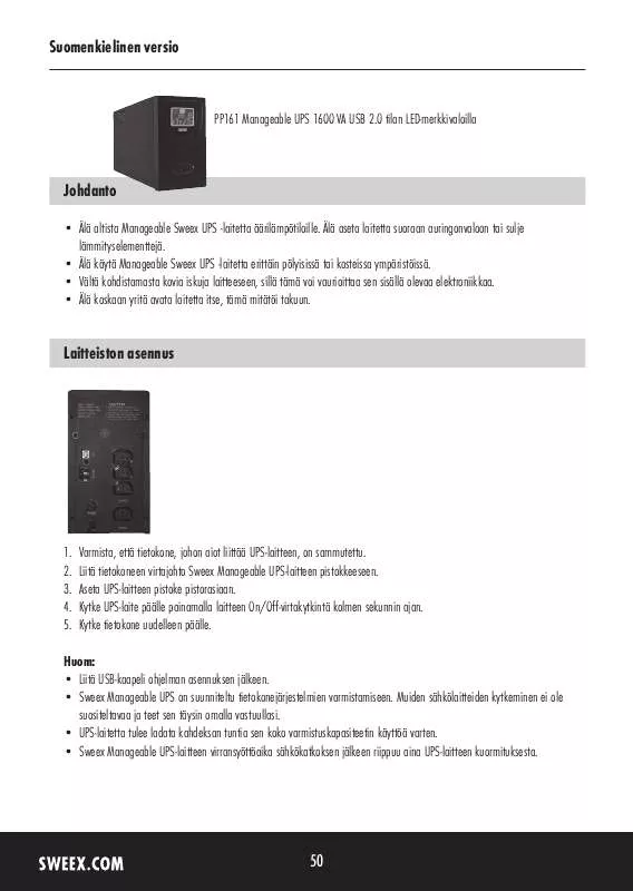 Mode d'emploi SWEEX PP161