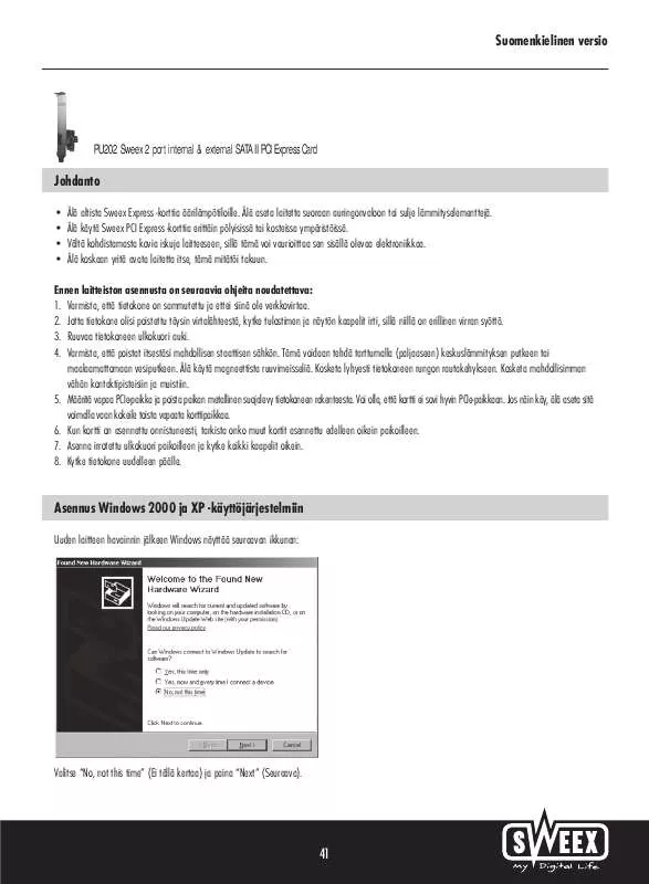 Mode d'emploi SWEEX PU202