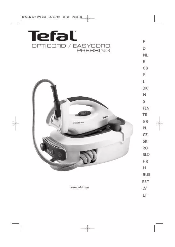 Mode d'emploi TEFAL EASYCORD PRESSING