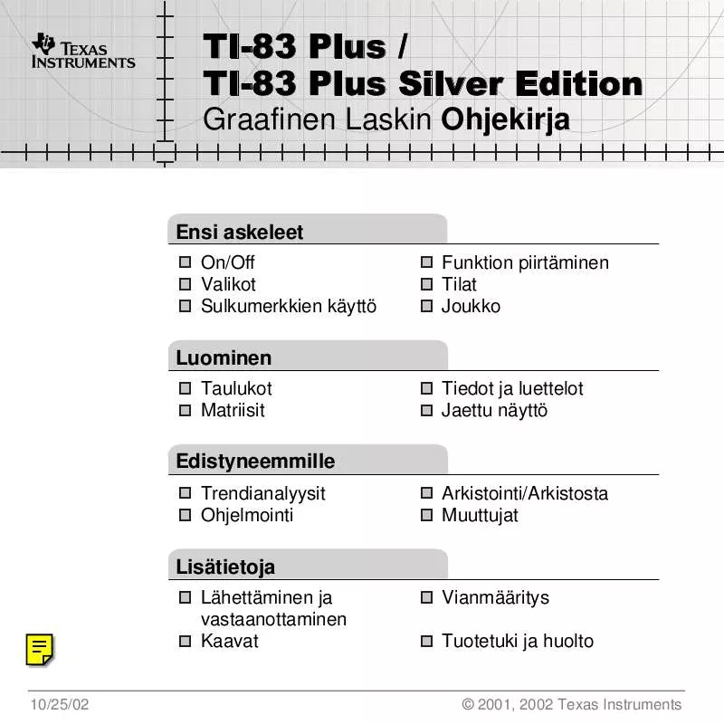 Mode d'emploi TEXAS INSTRUMENTS TI-83 PLUS