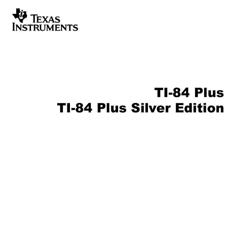 Mode d'emploi TEXAS INSTRUMENTS TI-84 PLUS