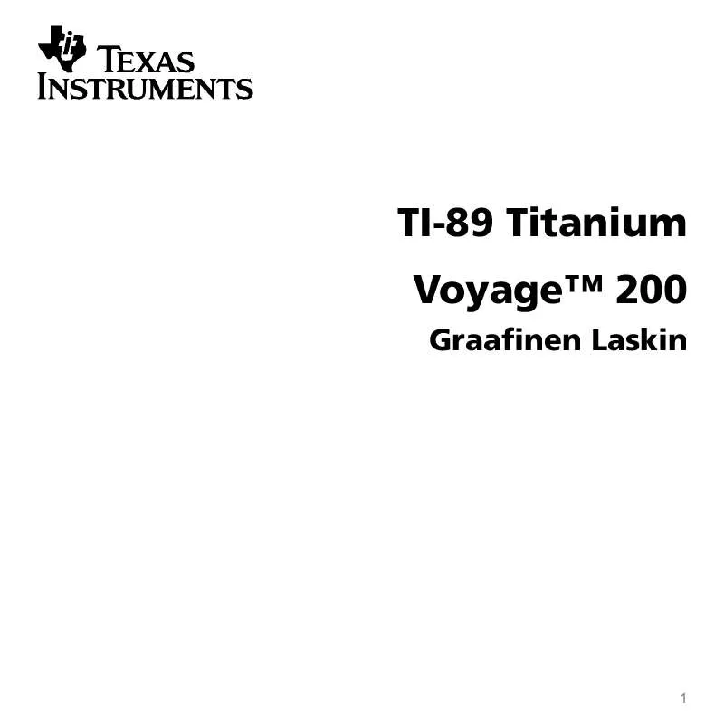 Mode d'emploi TEXAS INSTRUMENTS TI-89 TITANIUM-VOYAGE 200