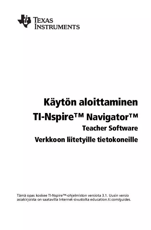 Mode d'emploi TEXAS INSTRUMENTS TI-NSPIRE NAVIGATOR