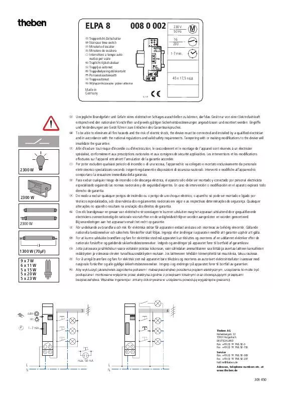 Mode d'emploi THEBEN ELPA 8