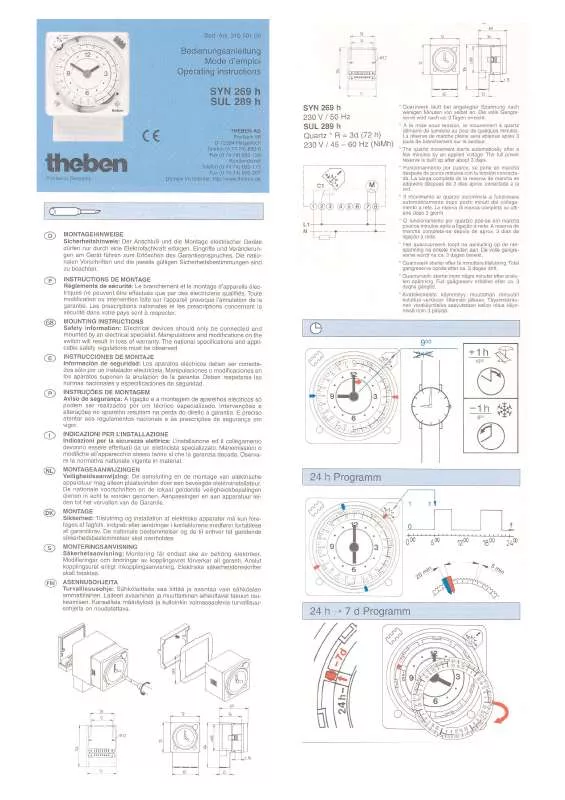 Mode d'emploi THEBEN SUL 289 H