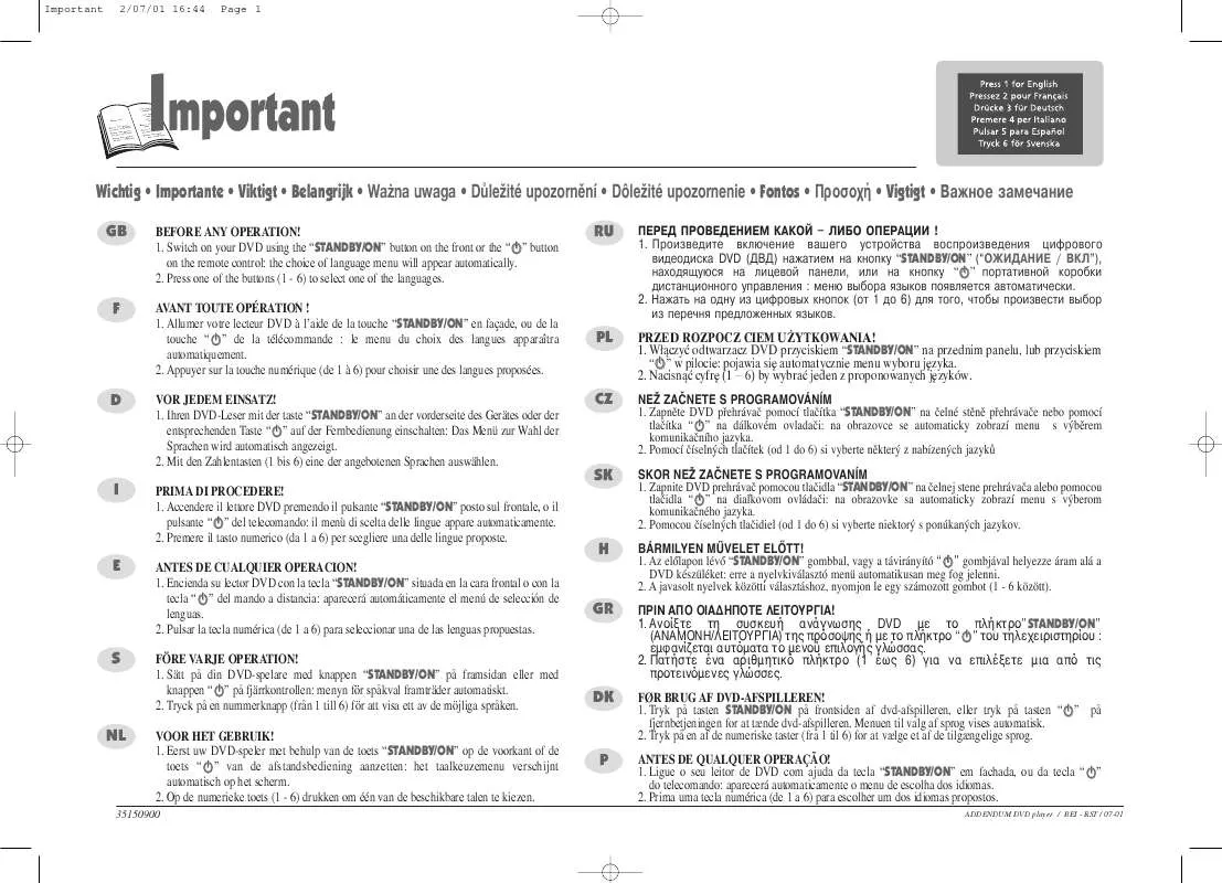 Mode d'emploi THOMSON DTH5000