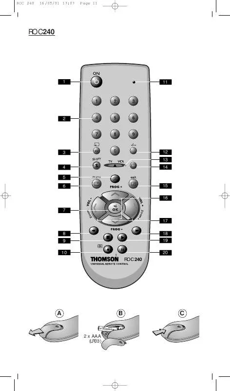 Mode d'emploi THOMSON ROC 240