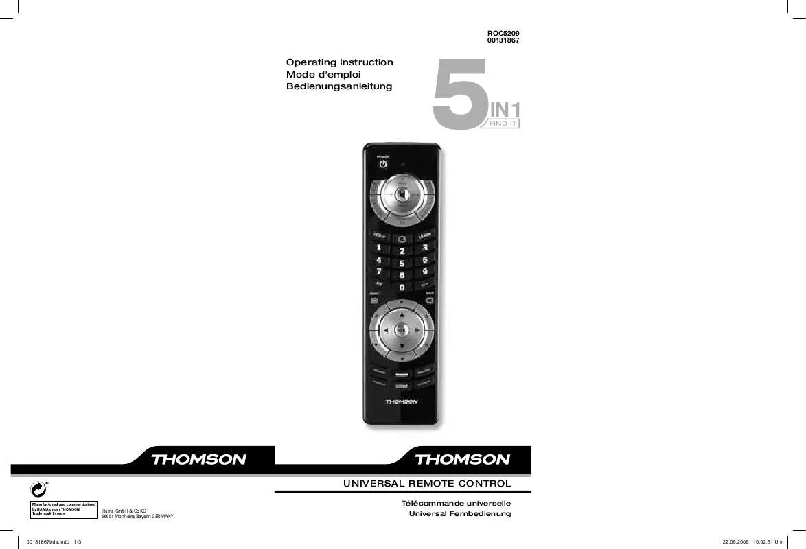 Mode d'emploi THOMSON ROC5209