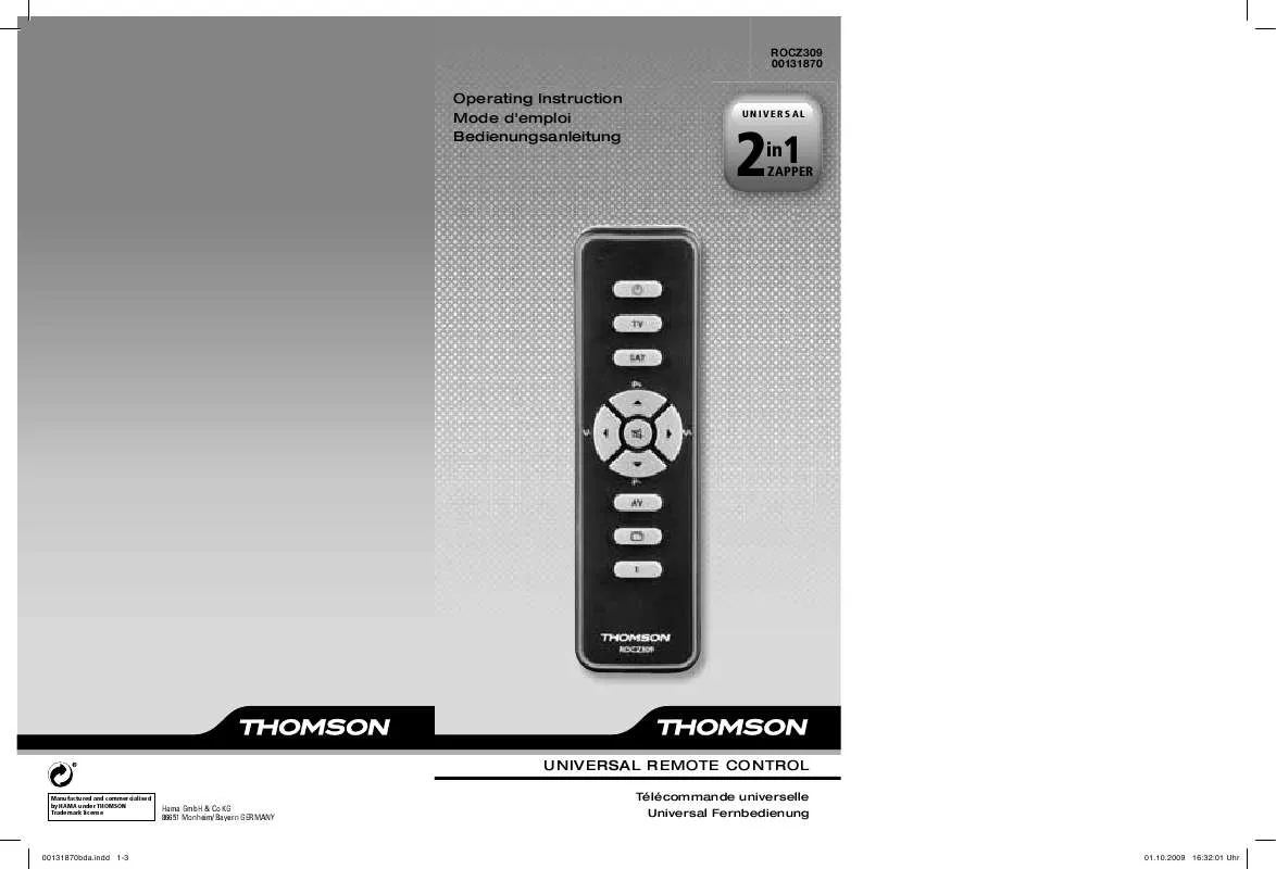 Mode d'emploi THOMSON ROCZ309