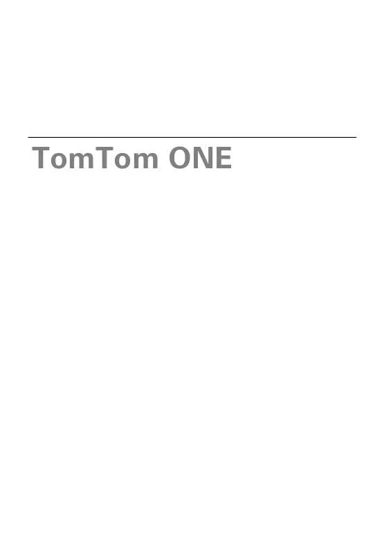 Mode d'emploi TOMTOM ONE