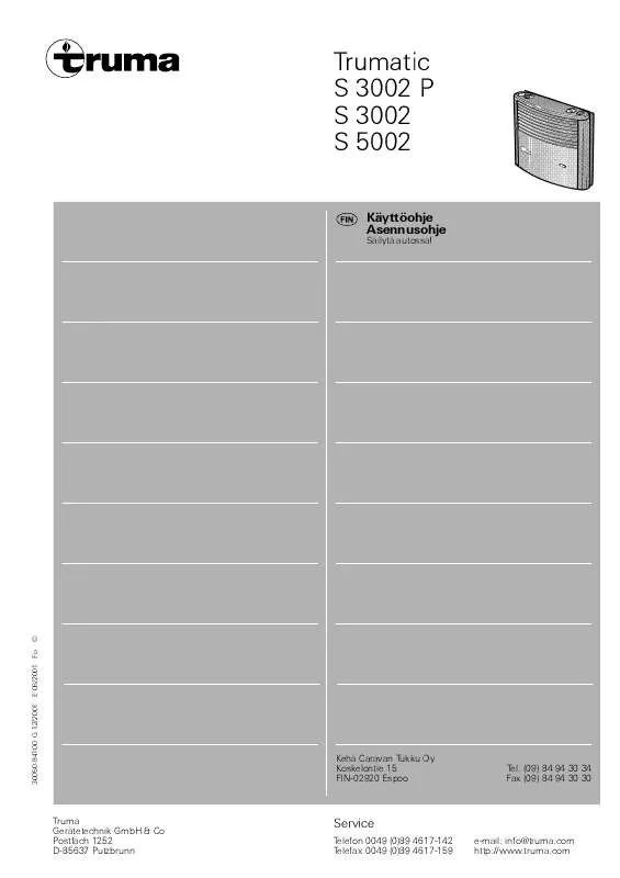 Mode d'emploi TRUMA TRUMATIC S 3002 P