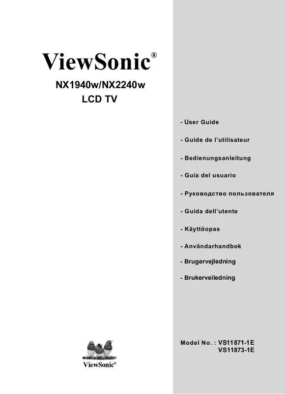 Mode d'emploi VIEWSONIC NX2240W