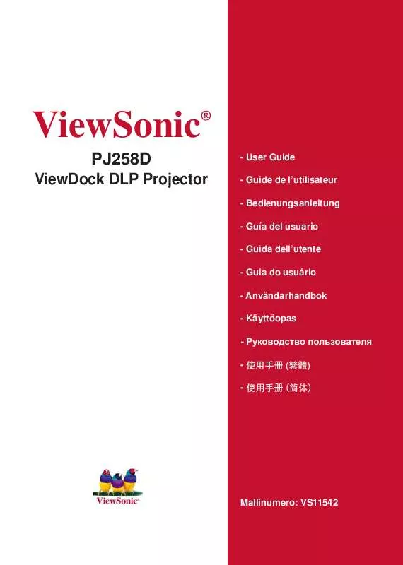 Mode d'emploi VIEWSONIC PJ258D