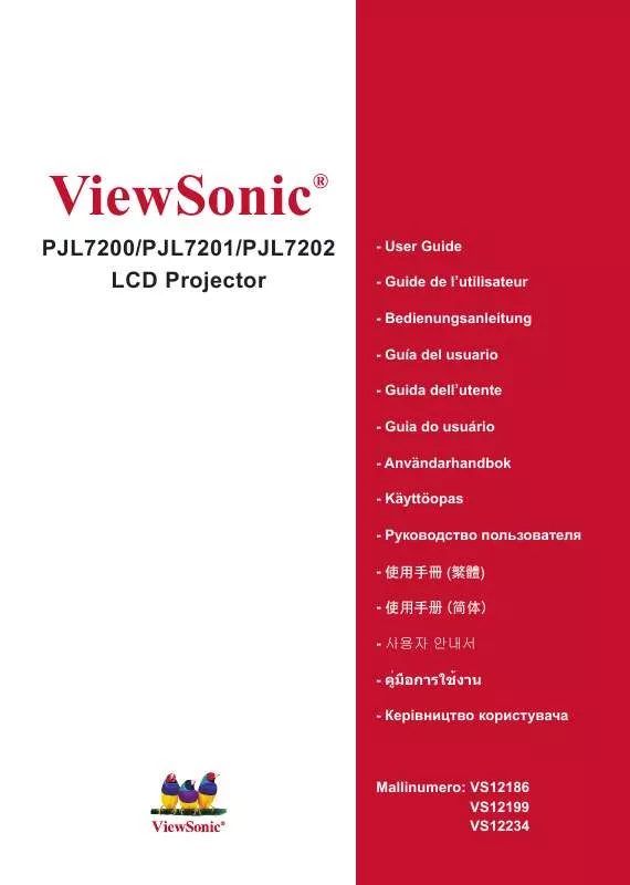 Mode d'emploi VIEWSONIC PJL7200