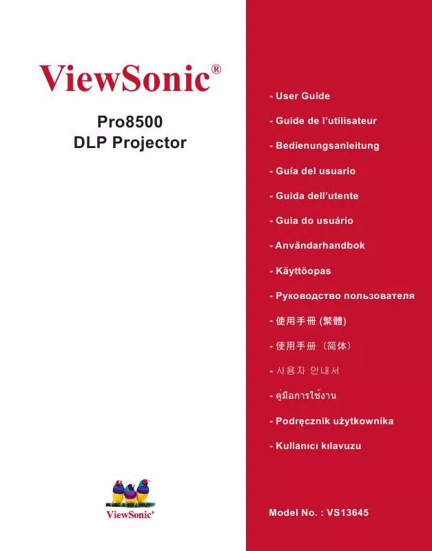 Mode d'emploi VIEWSONIC PRO8500