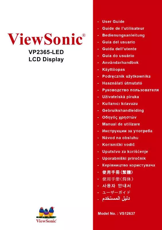 Mode d'emploi VIEWSONIC VP2365-LED