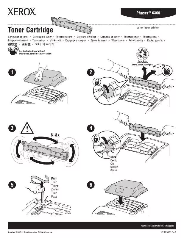 Mode d'emploi XEROX PHASER 6300