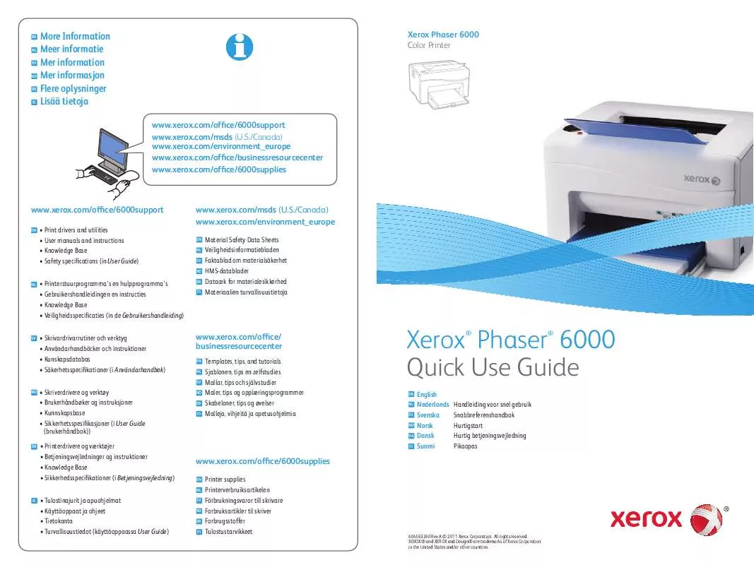 Mode d'emploi XEROX PHASER 6000