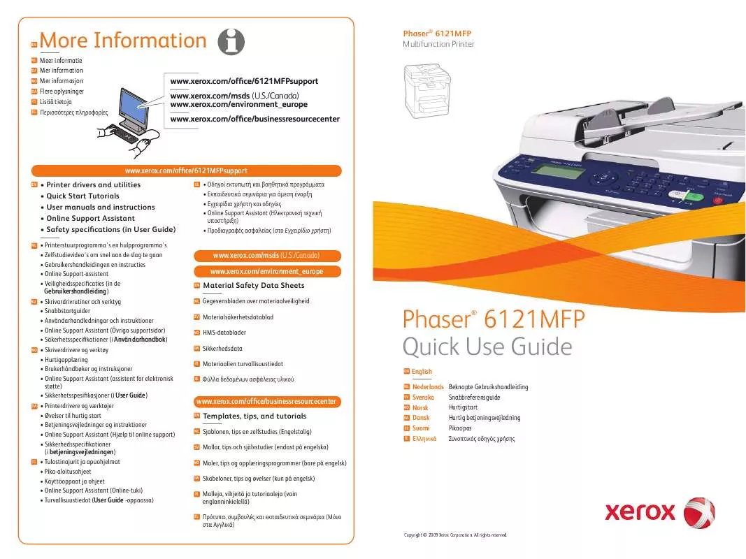 Mode d'emploi XEROX PHASER 6121MFP